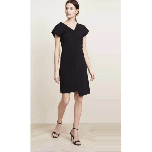 Helmut Lang Shifted Viscose Asymmetrical Dress Black Size 4 - Picture 1 of 6